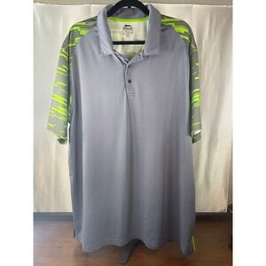 Slazenger Mens XXL Grey and Green graphic Polo Golf Shirt